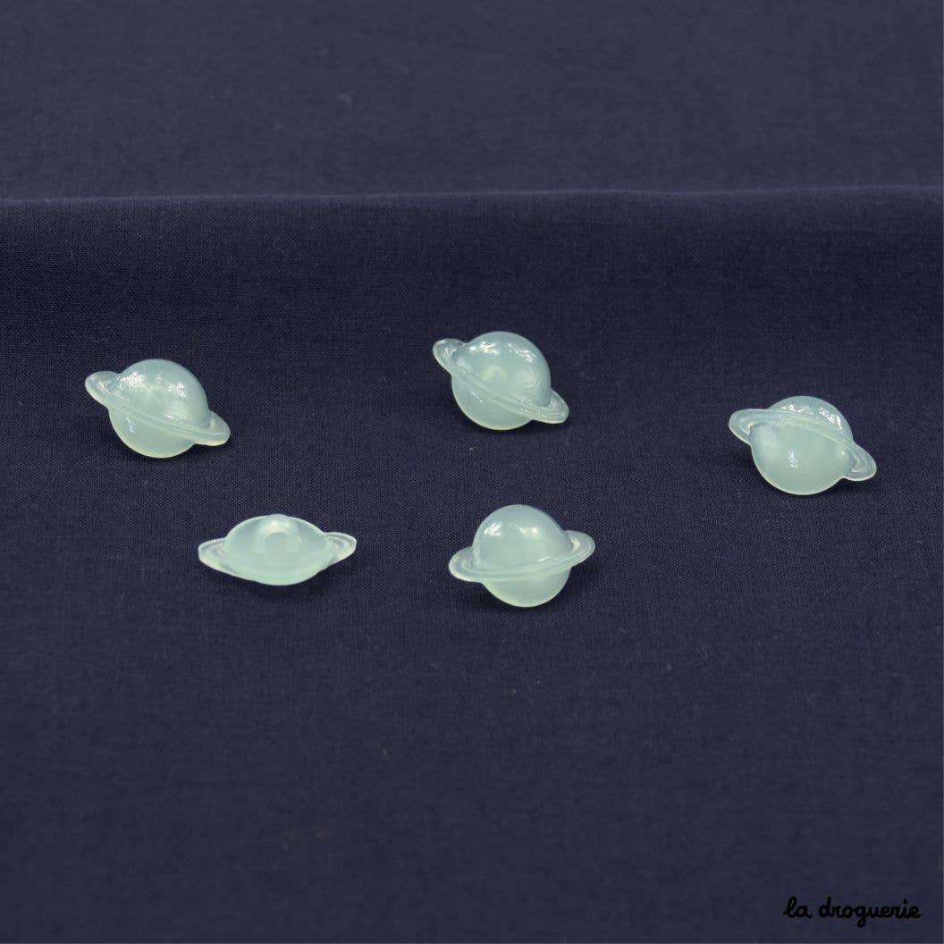 LA DROGUERIE-Glow-In-The-Dark Planet Button - 18mm-button-gather here online