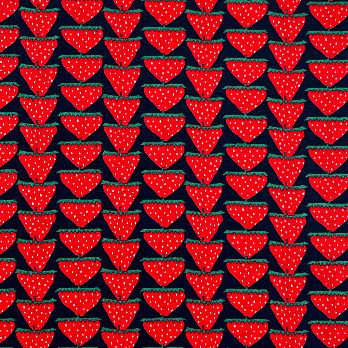 Kobayashi-Small Funky Strawberries on Cotton Broadcloth-fabric-gather here online