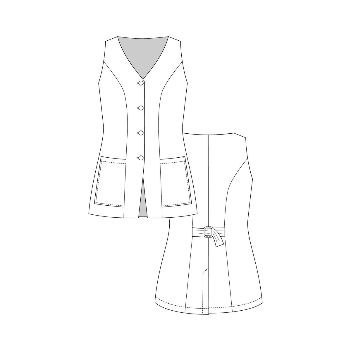 Named Clothing-Asteri Button-Down Dress & Vest Pattern - PDF DOWNLOAD-sewing pattern-gather here online