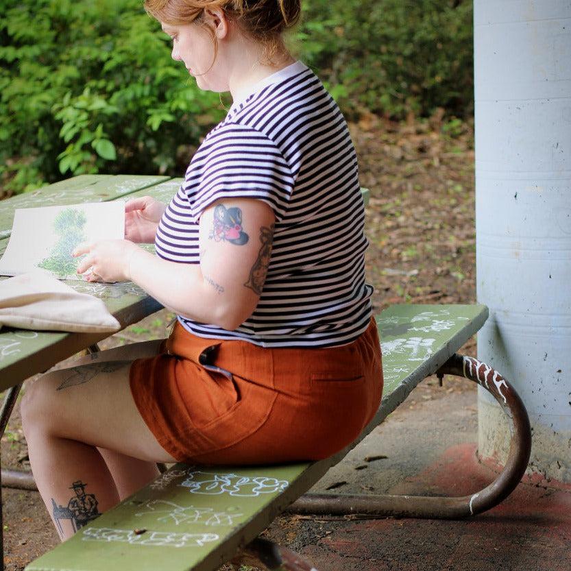 Thread Theory-Bamberton Shorts Pattern (Women's) - PDF DOWNLOAD-sewing pattern-gather here online
