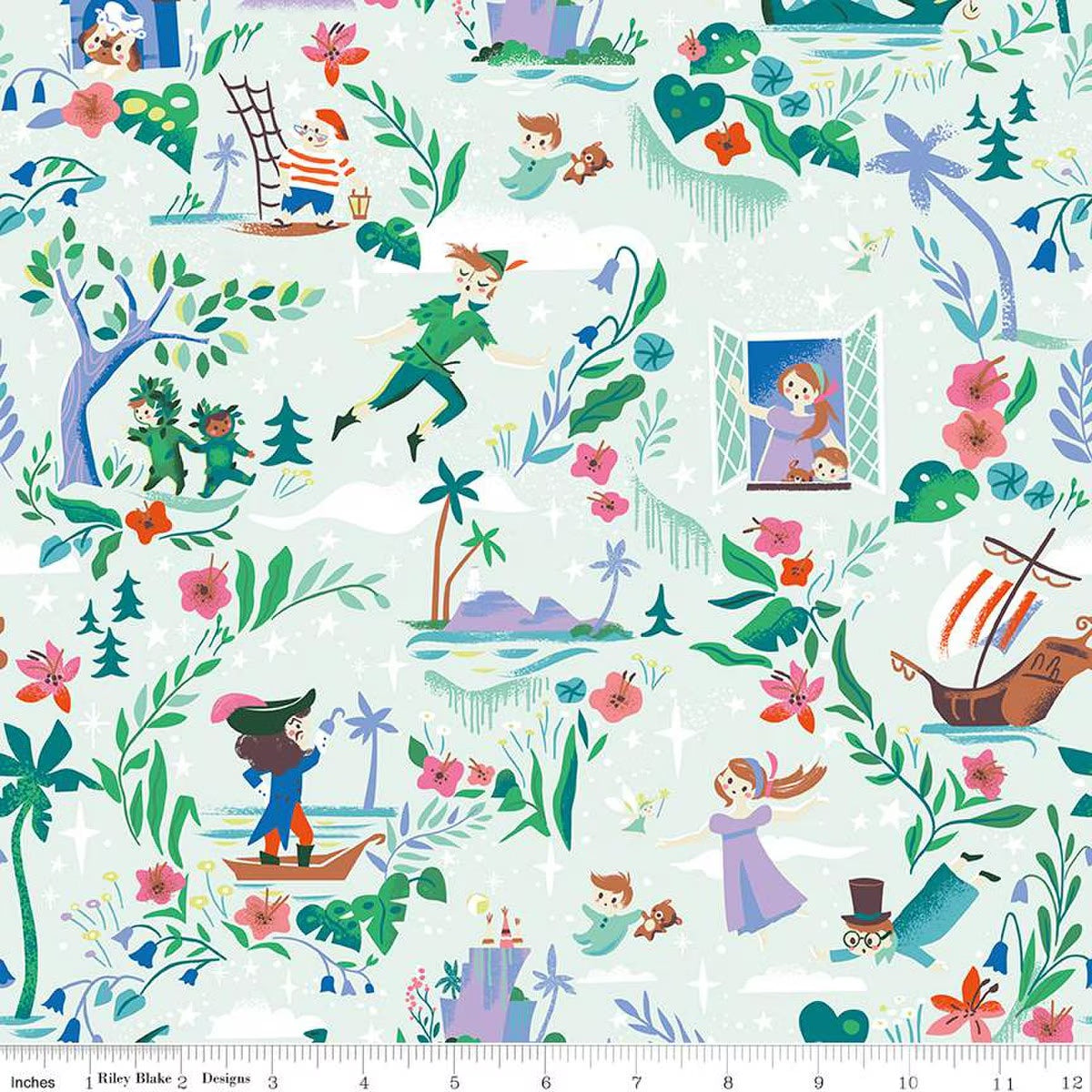 Riley Blake Designs-Forever Neverland Main Mist-fabric-gather here online