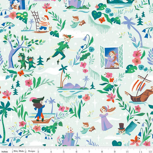 Riley Blake Designs-Forever Neverland Main Mist-fabric-gather here online