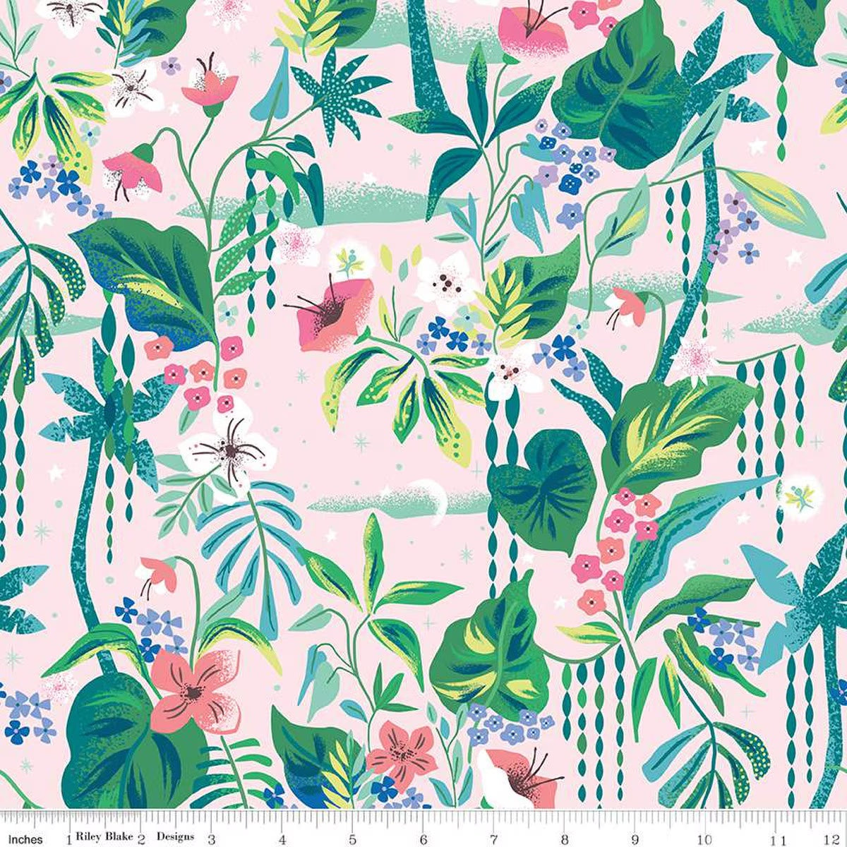 Riley Blake Designs-Tropical Floral Pink-fabric-gather here online