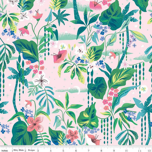 Riley Blake Designs-Tropical Floral Pink-fabric-gather here online