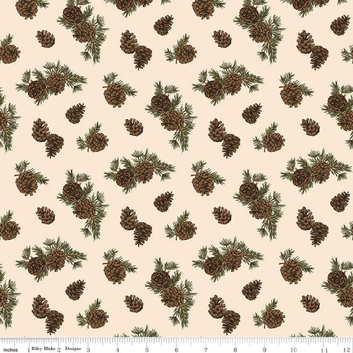 Riley Blake Designs-Pinecones Putty-fabric-gather here online