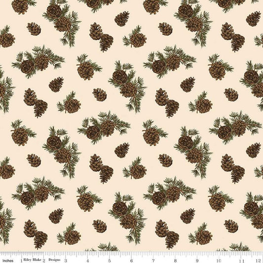 Riley Blake Designs-Pinecones Putty-fabric-gather here online