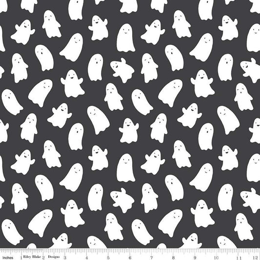 Riley Blake Designs-Ghosts Charcoal-fabric-gather here online