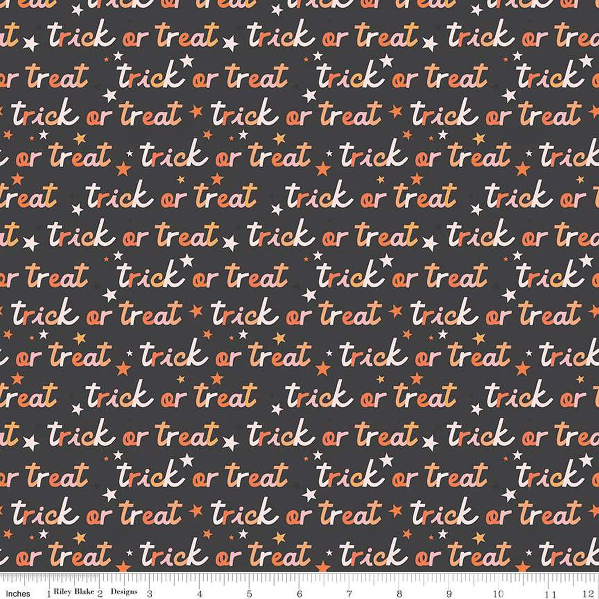 Riley Blake Designs-Trick or Treat Charcoal-fabric-gather here online