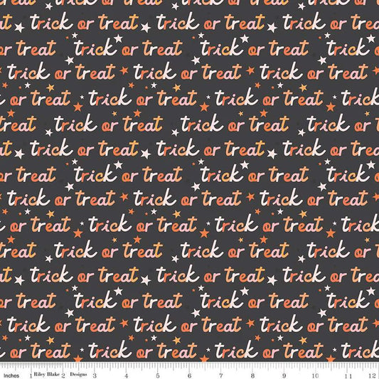 Riley Blake Designs-Trick or Treat Charcoal-fabric-gather here online