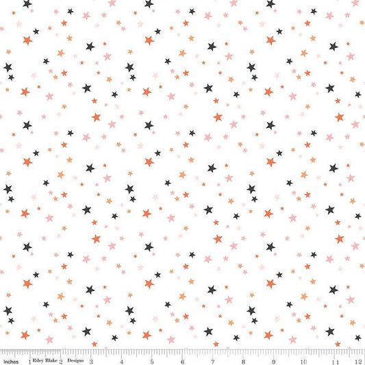 Riley Blake Designs-Stars White-fabric-gather here online