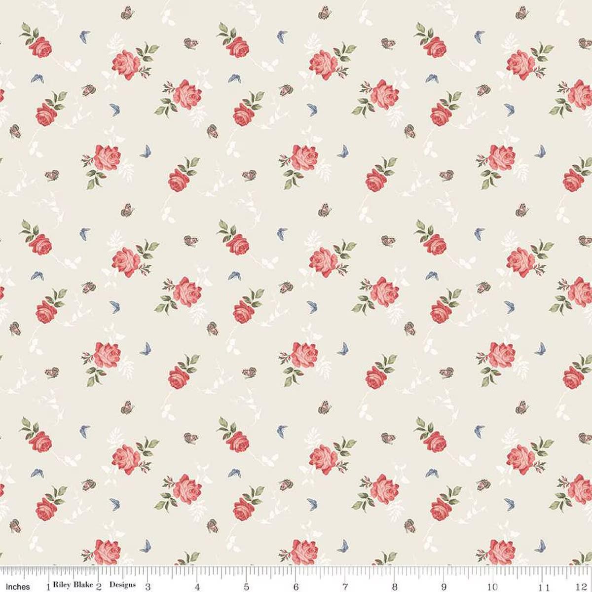 Riley Blake Designs-Roses Cream-fabric-gather here online