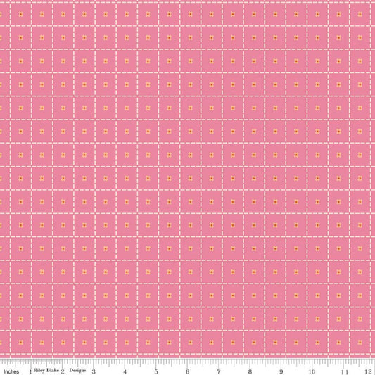 Riley Blake Designs-Stitches Pink-fabric-gather here online