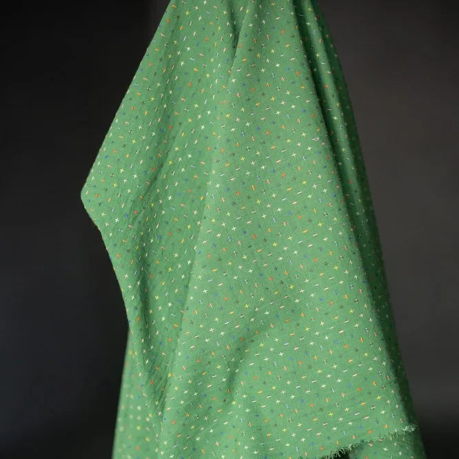 Merchant & Mills-Green Bobbette Cross Stitch Indian Cotton-fabric-gather here online