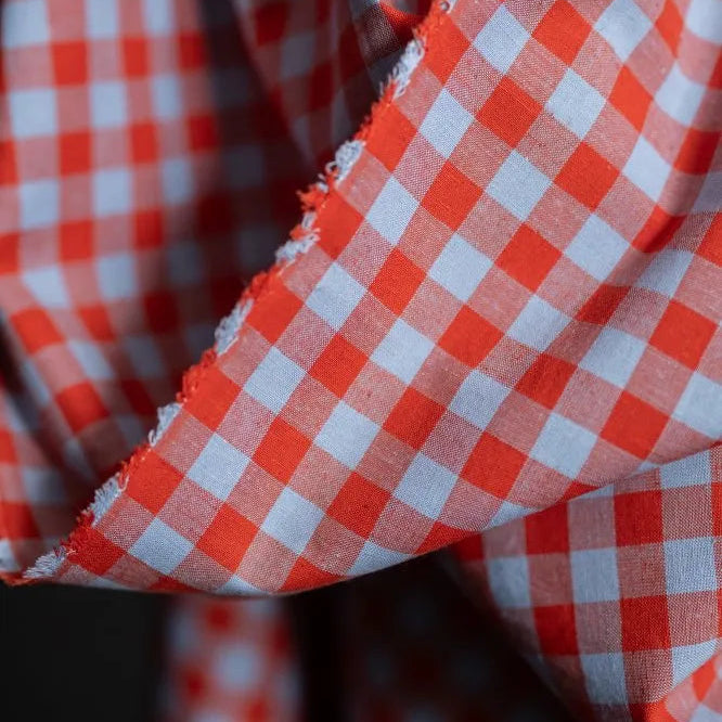 Merchant & Mills-Hot Candy Gingham Cotton/Linen-fabric-gather here online