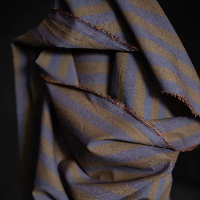 Merchant & Mills-Leafy Plum Stripe Cotton/Linen-fabric-gather here online