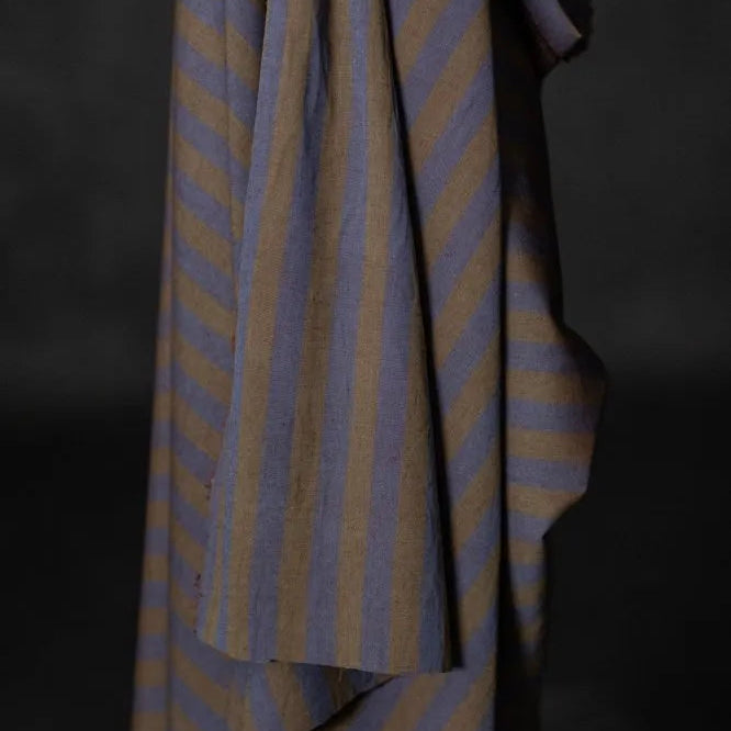 Merchant & Mills-Leafy Plum Stripe Cotton/Linen-fabric-gather here online