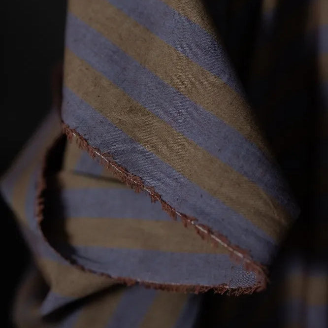 Merchant & Mills-Leafy Plum Stripe Cotton/Linen-fabric-gather here online