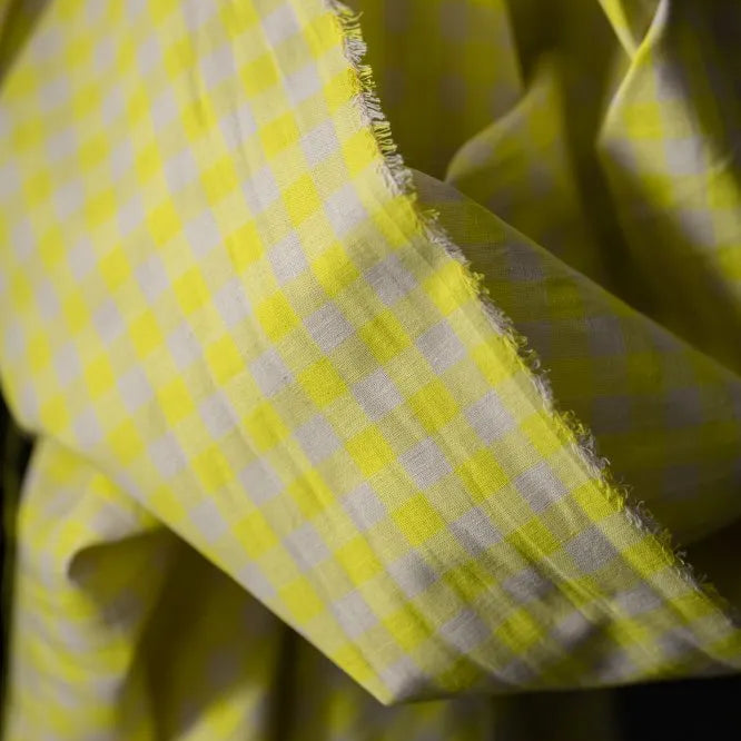 Merchant & Mills-Neon Fizz Gingham Cotton/Linen-fabric-gather here online