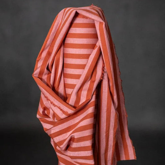 Merchant & Mills-Pink Blush Stripe Cotton/Linen-fabric-gather here online