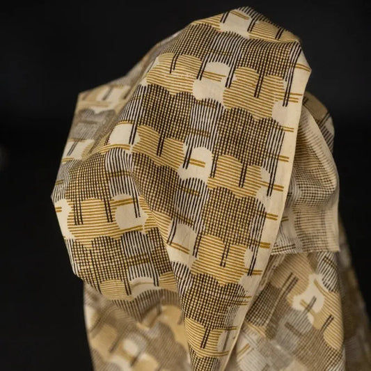 Merchant & Mills-Honey Truffle Block Print Indian Cotton-fabric-gather here online