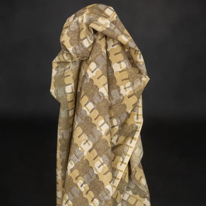 Merchant & Mills-Honey Truffle Block Print Indian Cotton-fabric-gather here online