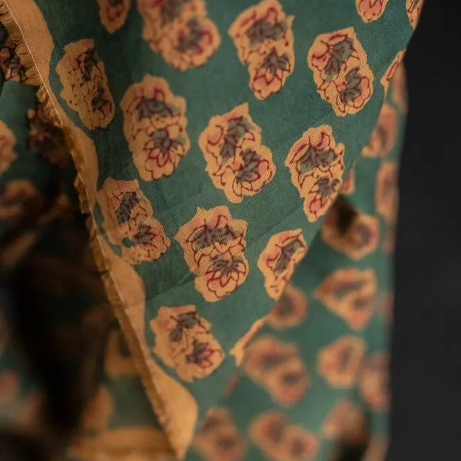 Merchant & Mills-Jardine Azure Block Print Indian Cotton-fabric-gather here online