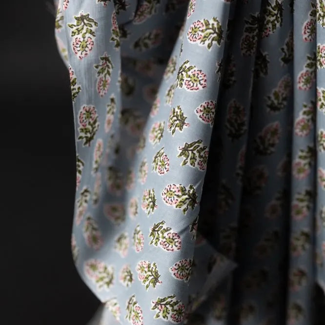 Merchant & Mills-Phoebe Blues Indian Cotton-fabric-gather here online