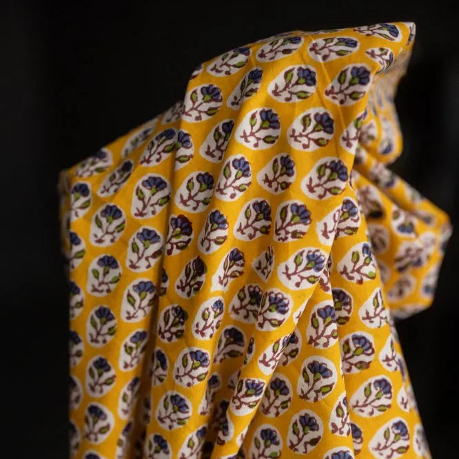 Merchant & Mills-Tansy Block Print Indian Cotton-fabric-gather here online