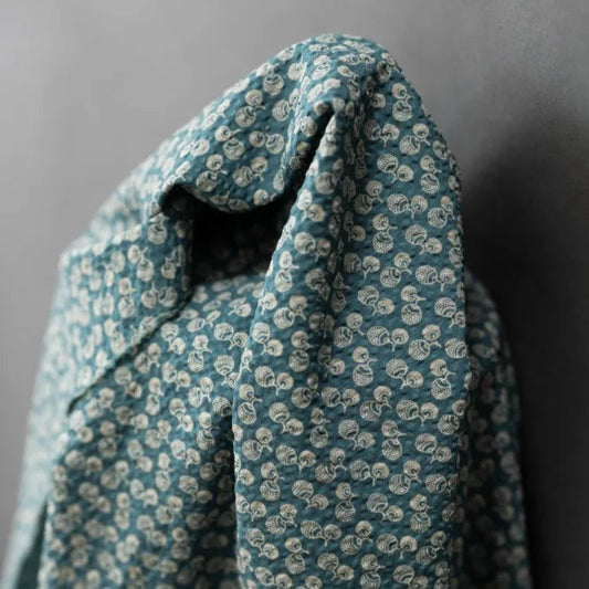 Merchant & Mills-Donguri Organic Seersucker Duck Egg-fabric-gather here online