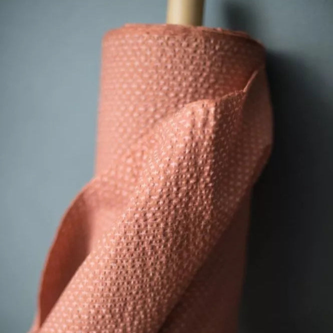 Merchant & Mills-Tottorri Cross Pink - Seersucker-fabric-gather here online