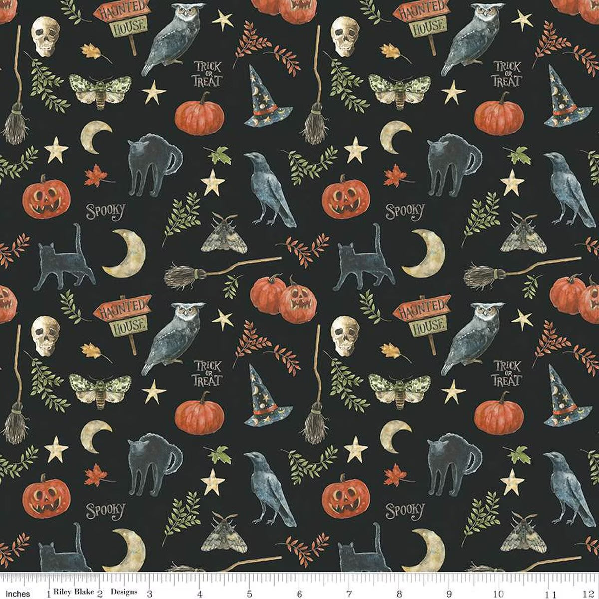 Riley Blake Designs-Spooky Black-fabric-gather here online