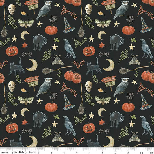 Riley Blake Designs-Spooky Black-fabric-gather here online