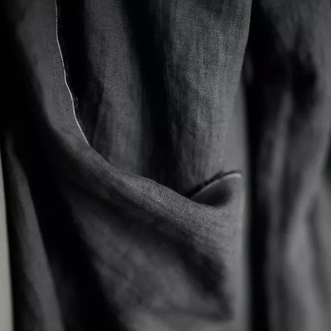 Merchant & Mills-185 Linen Core, Scuttle Black Charcoal-fabric-gather here online
