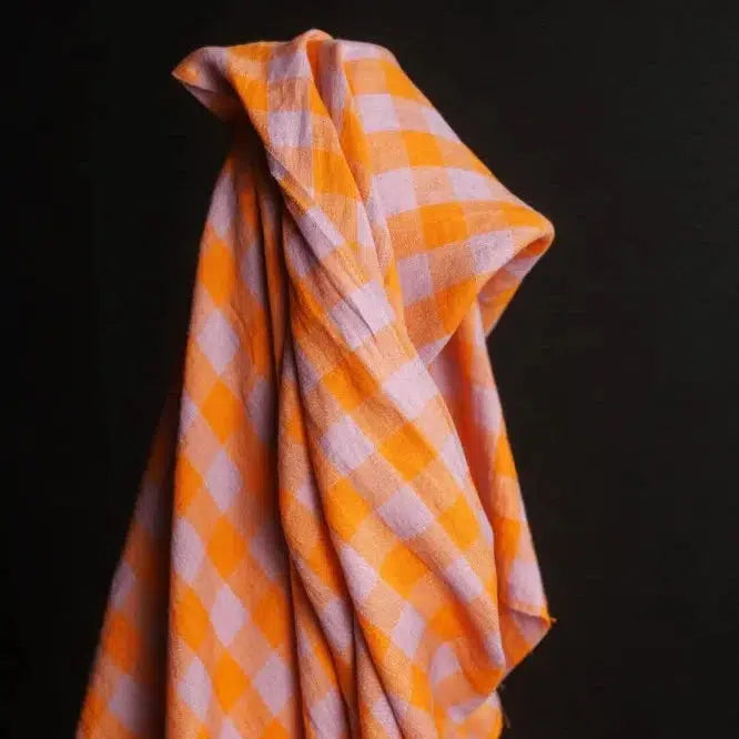 Merchant & Mills-Sweet Slice Gingham Laundered Linen-fabric-gather here online