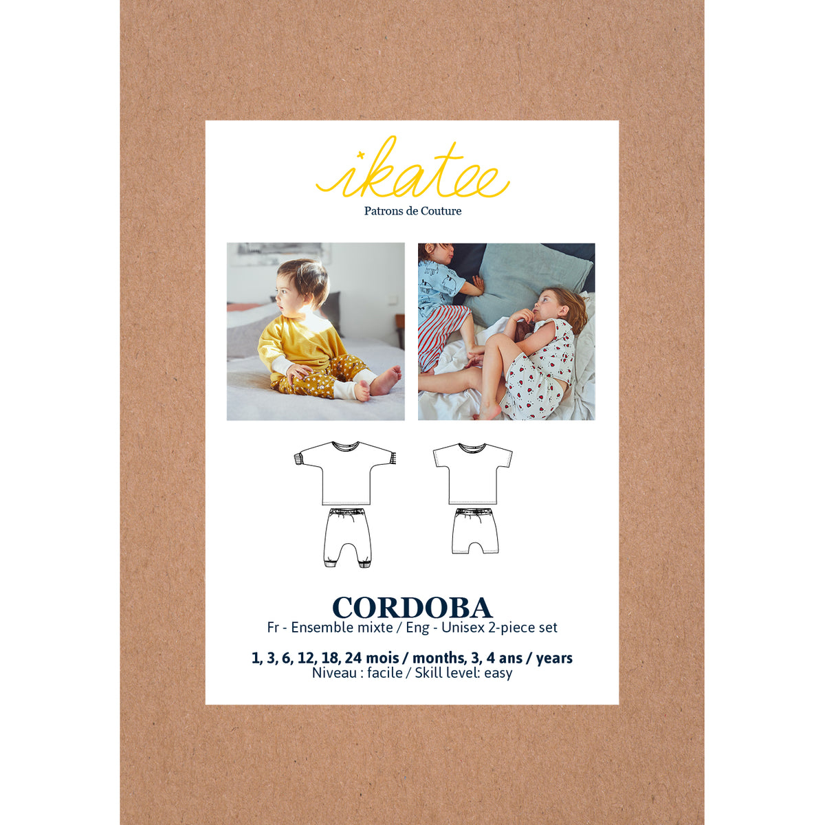 Ikatee-Cordoba Jogging or Pajama Set Pattern-sewing pattern - kids-gather here online