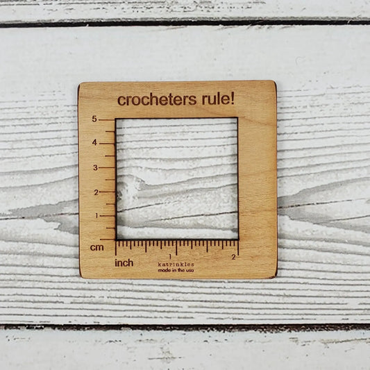 Katrinkles-Crocheters Rule! 2” Gauge-knitting notion-gather here online