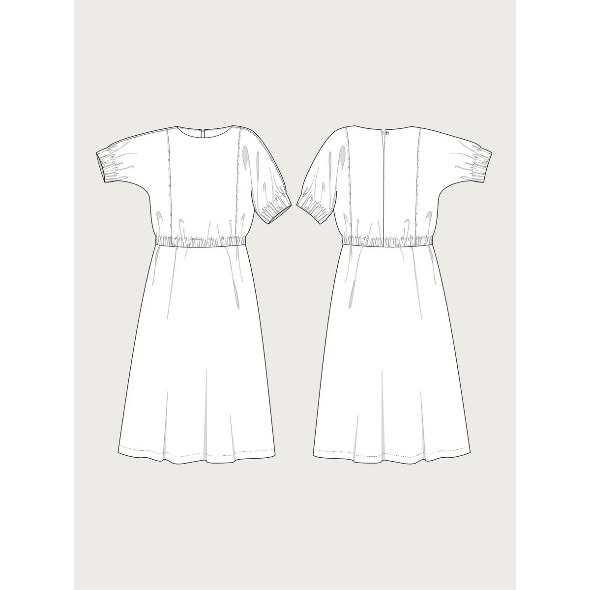 Assembly Line-Cuff Dress Pattern-sewing pattern-gather here online