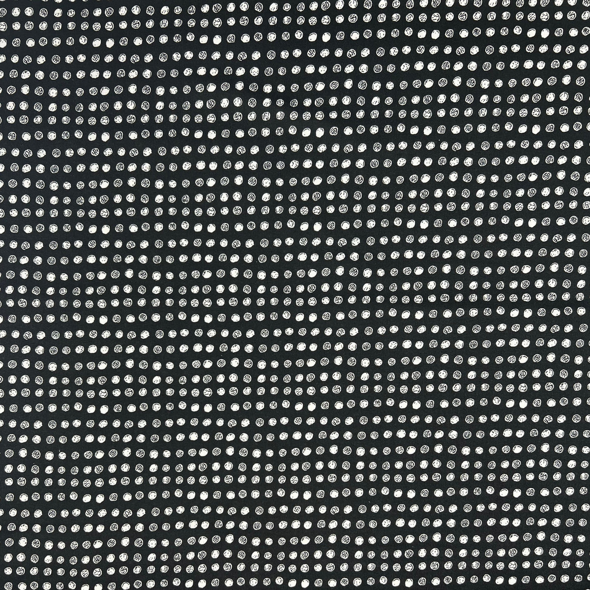 Sevenberry-White Dots On Black on Cotton Shirting-fabric-gather here online