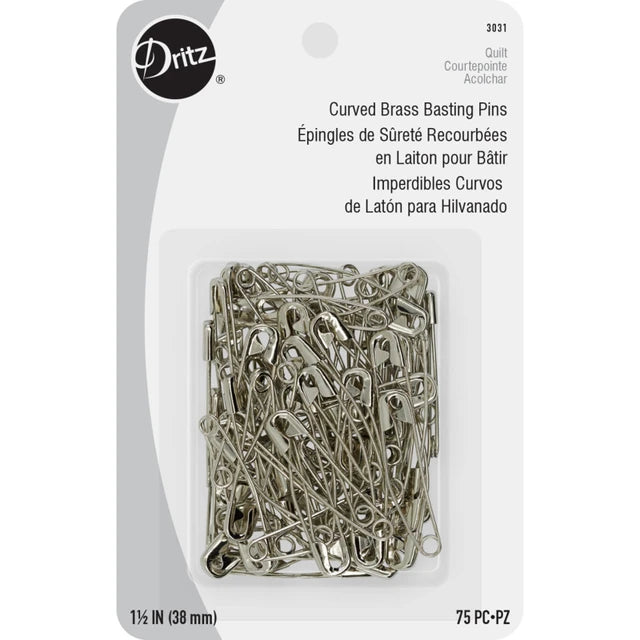 Dritz-Curved Safety/Basting Pins : 1-1/2 inch - 75ct-sewing notion-gather here online