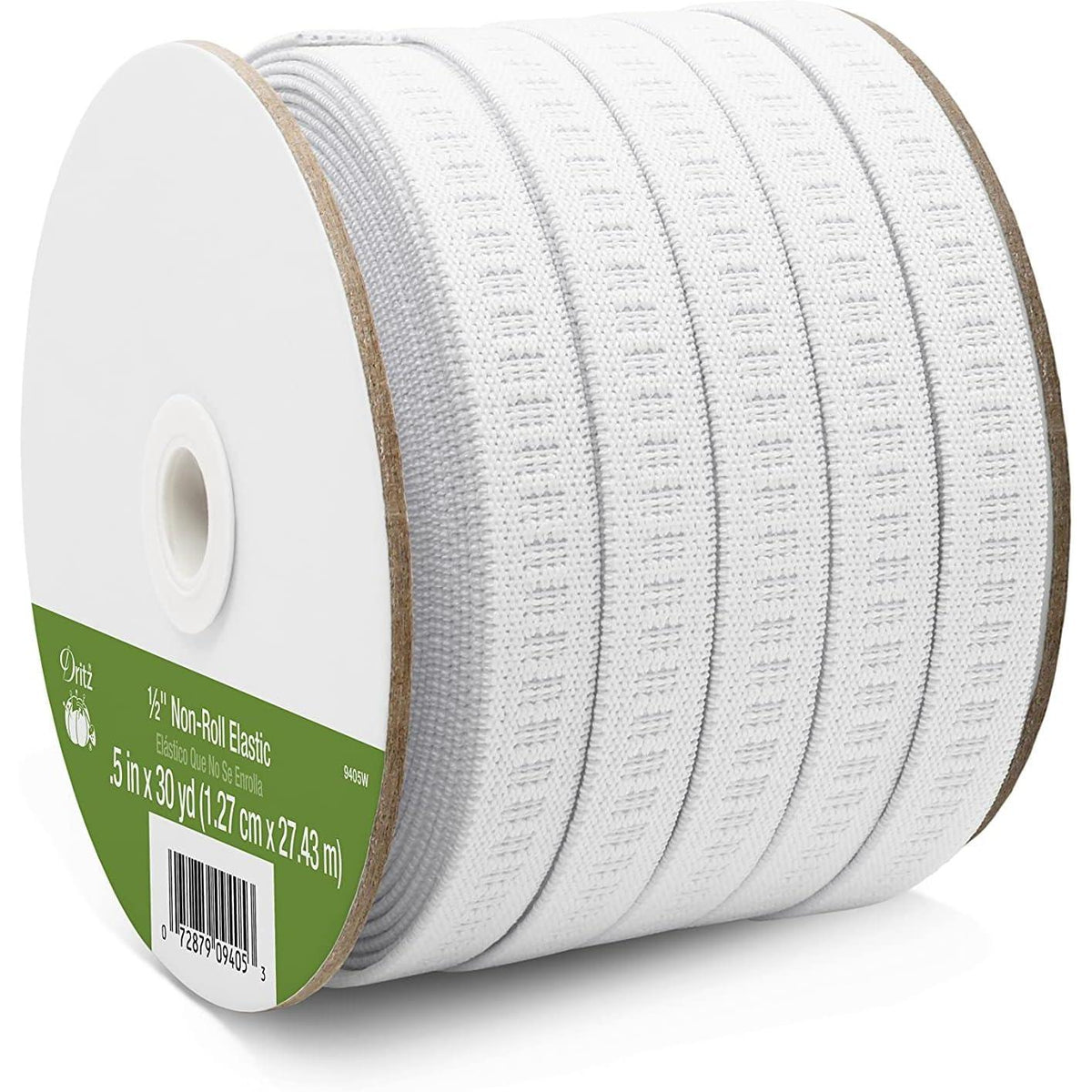 Dritz-Non-Roll Elastic - 1/2" White-elastic-gather here online