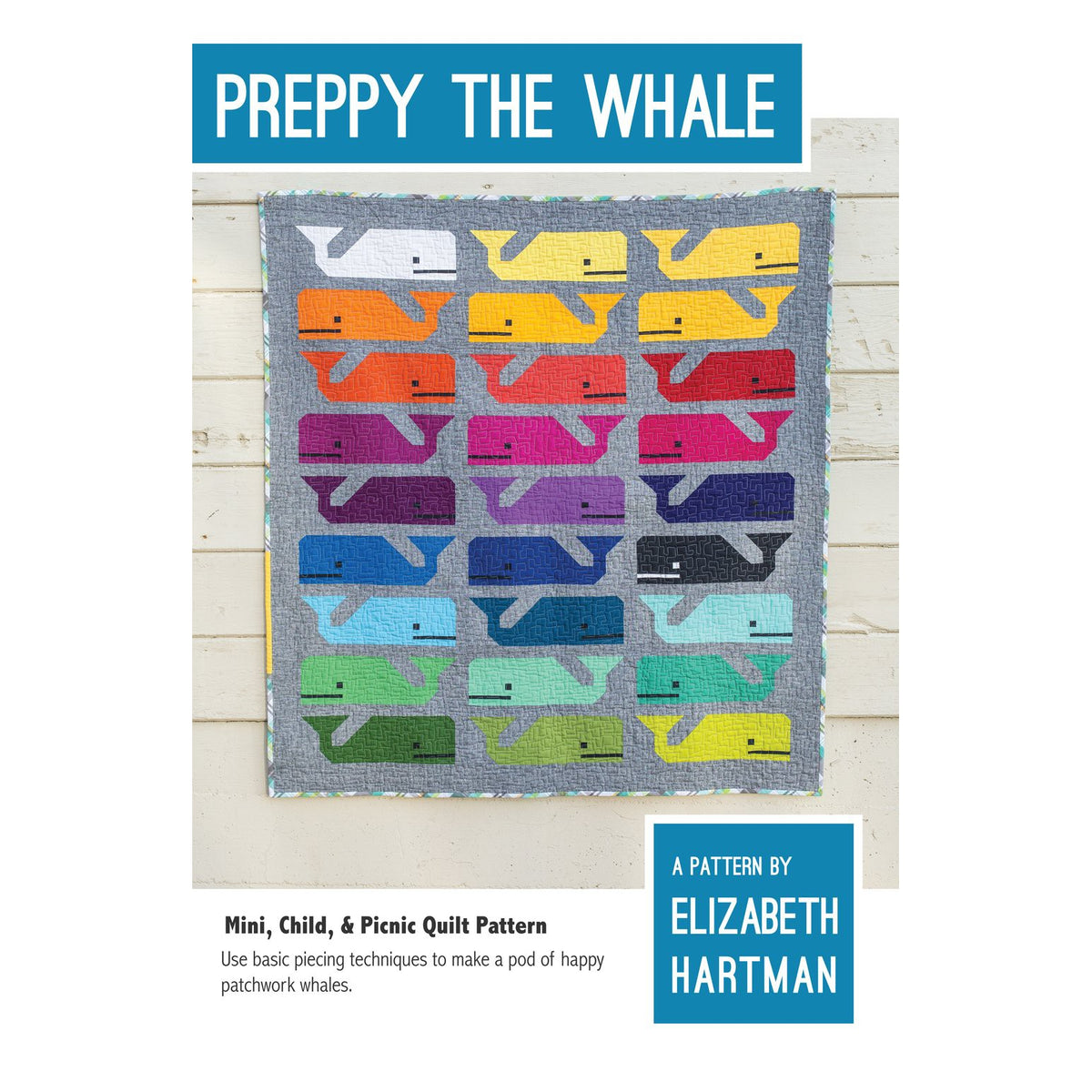 Elizabeth Hartman-Preppy the Whale Quilt Pattern-quilting pattern-gather here online