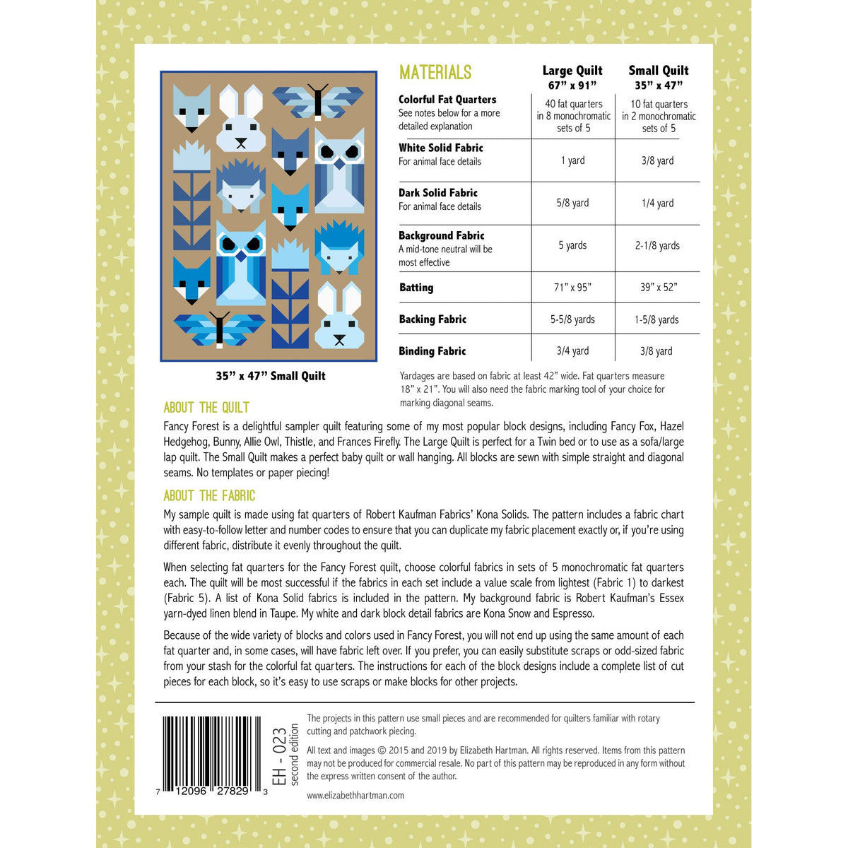 Elizabeth Hartman-Fancy Forest Quilt Pattern-quilting pattern-Default-gather here online