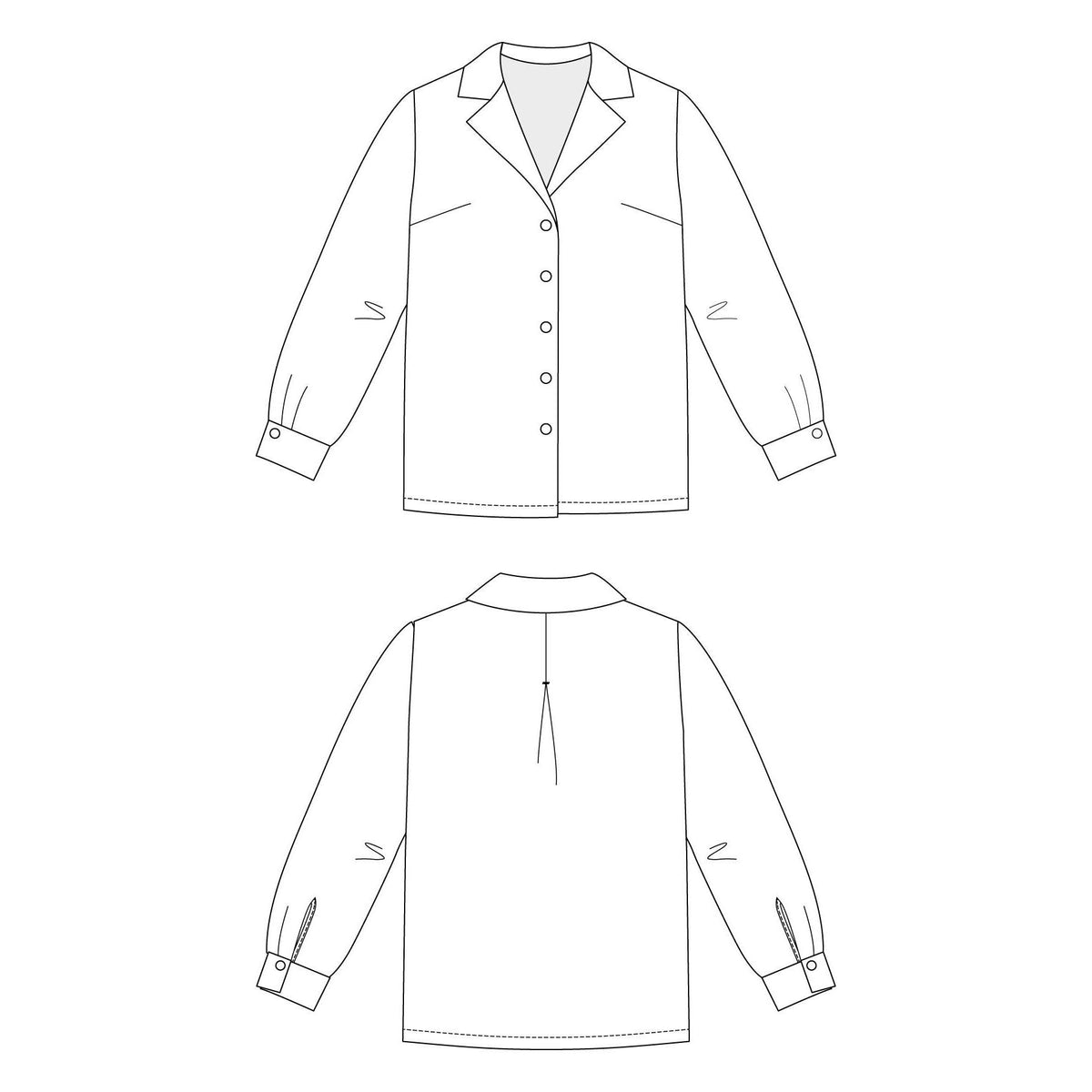Named Clothing-Elsi Revere Collar Shirt Pattern - PDF DOWNLOAD-sewing pattern-gather here online