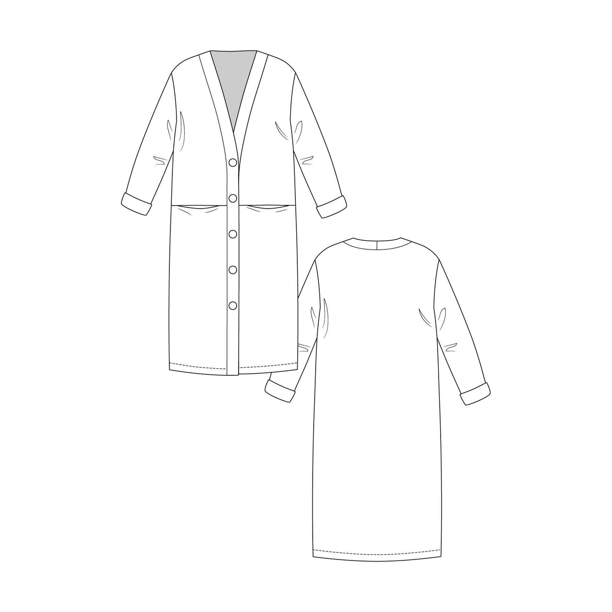 Named Clothing-Esme Maxi Cardigan Pattern - PDF DOWNLOAD-sewing pattern-gather here online