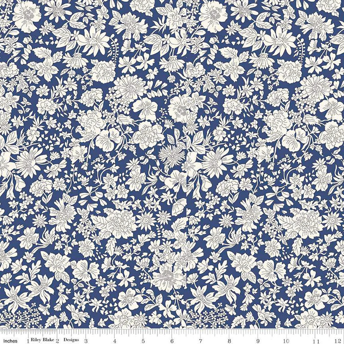 Liberty Fabrics-Emily Blossom Sapphire 107" Quilt Back-fabric-gather here online