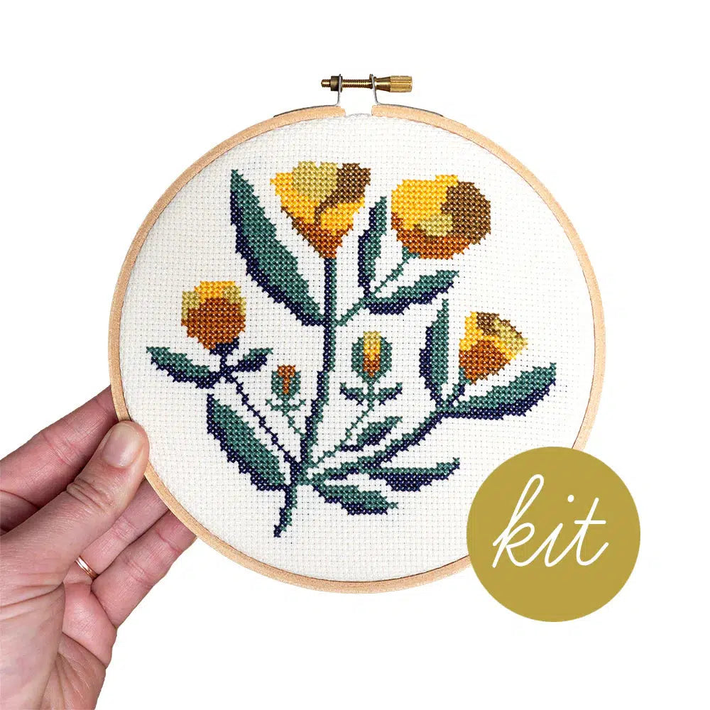 Junebug and Darlin-Floweret, 6" Cross Stitch Kit-xstitch kit-gather here online
