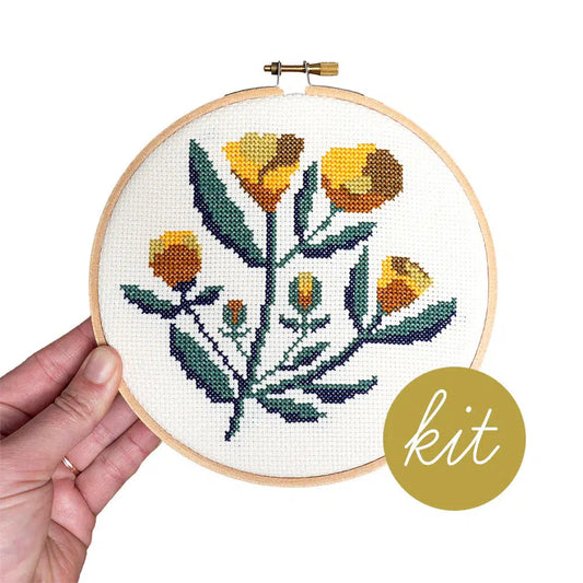 Junebug and Darlin-Floweret, 6" Cross Stitch Kit-xstitch kit-gather here online