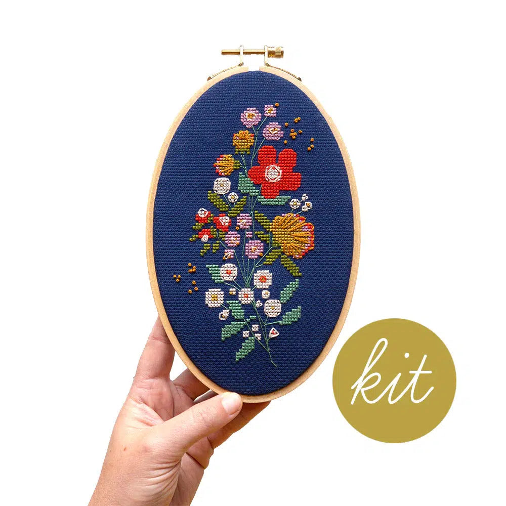 Junebug and Darlin-Forget-Me-Knots, 5"x8" Cross Stitch Kit-xstitch kit-gather here online