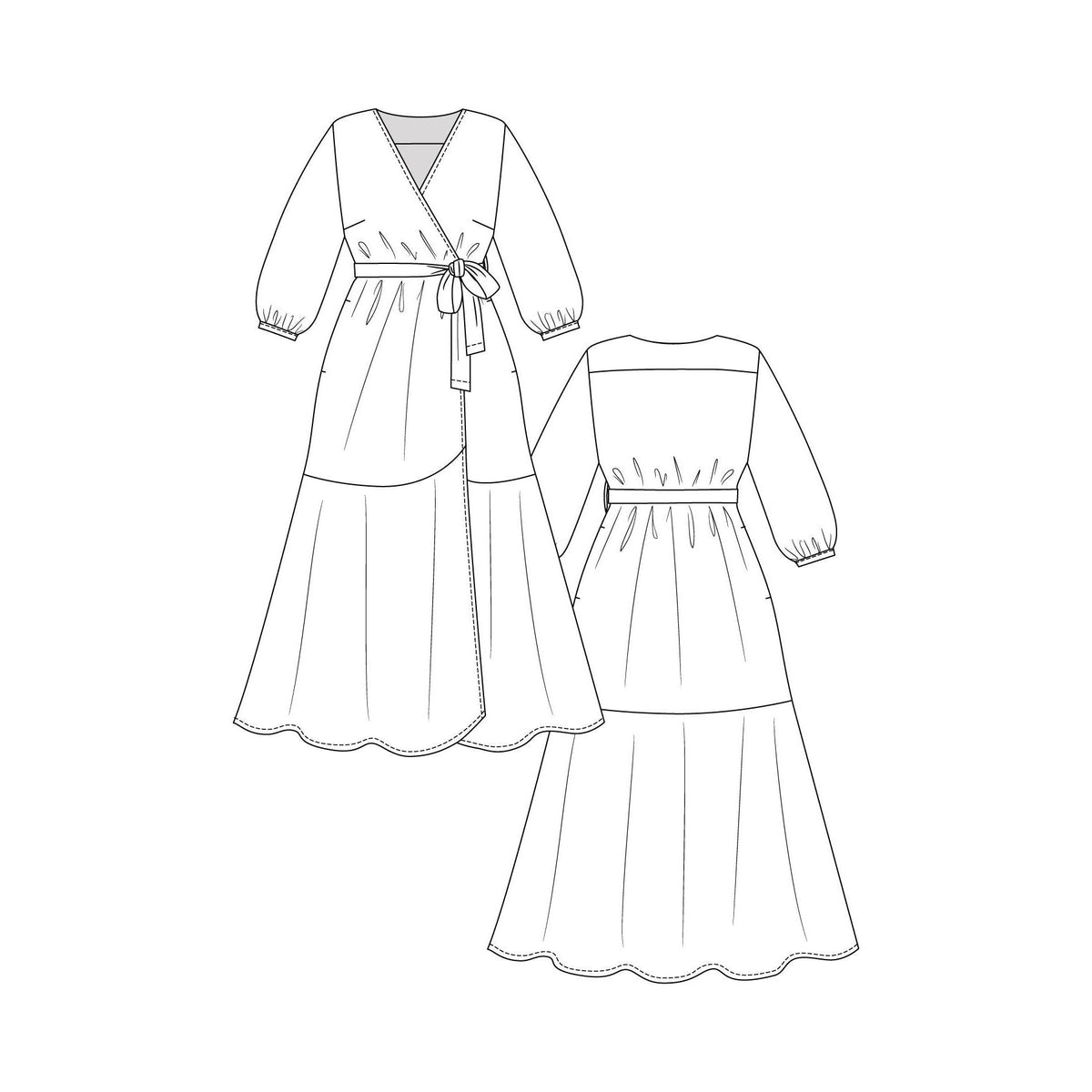 Named Clothing-Hali Wrap Dress Pattern - PDF DOWNLOAD-sewing pattern-gather here online
