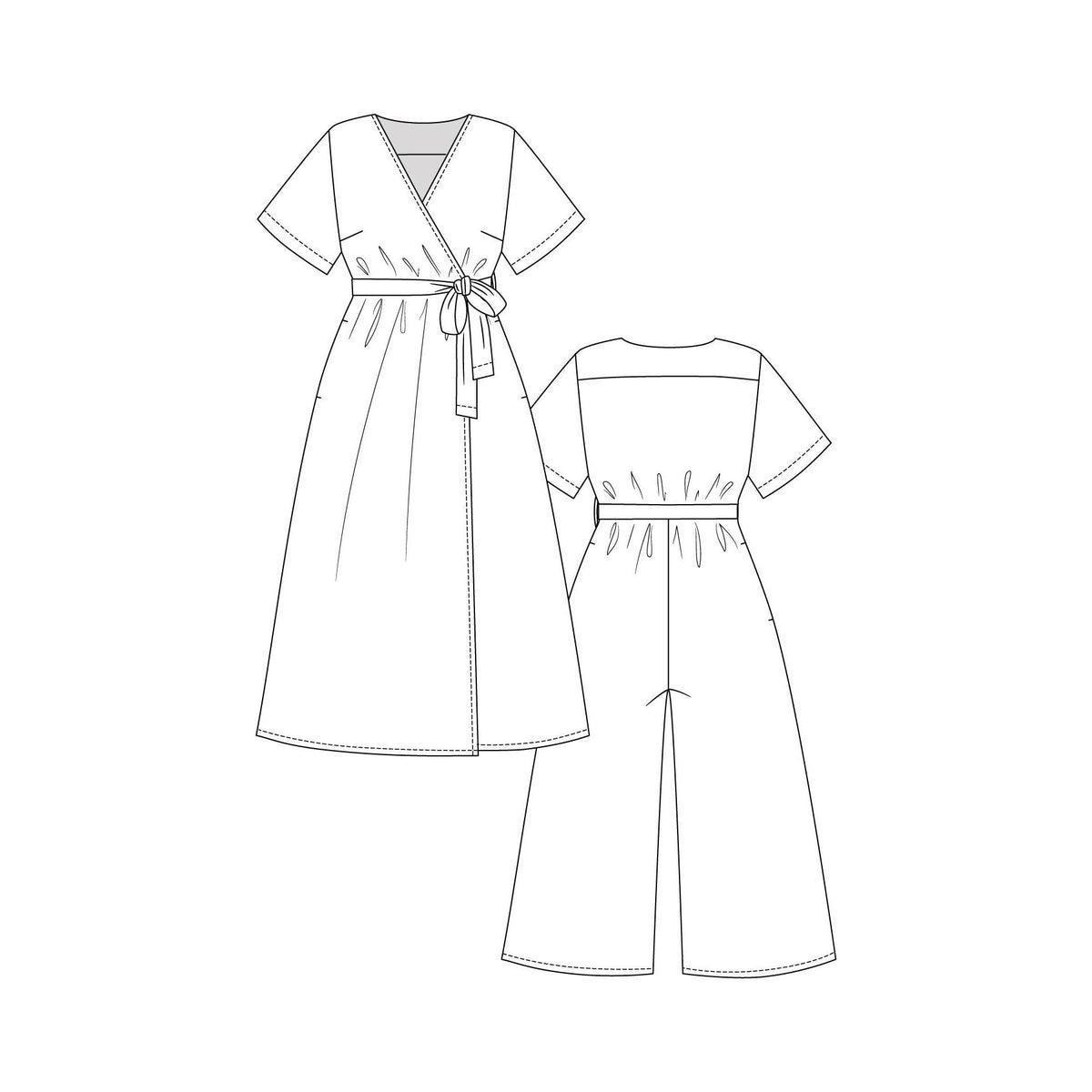 Named Clothing-Hali Wrap Jumpsuit Pattern - PDF DOWNLOAD-sewing pattern-gather here online
